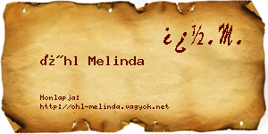 Öhl Melinda névjegykártya