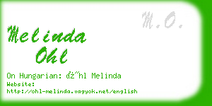 melinda ohl business card